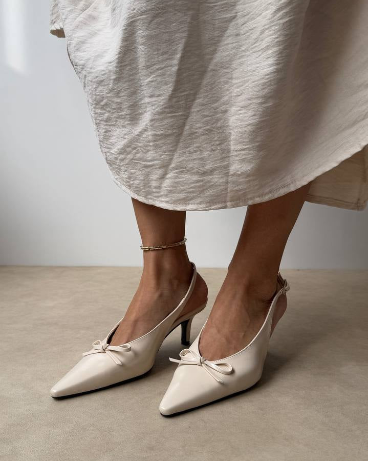 Elegant Slingback Heels me Fjongo – Ivory Beige