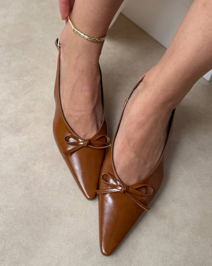 Elegant Slingback Heels me Fjongo – Chocolate Brown