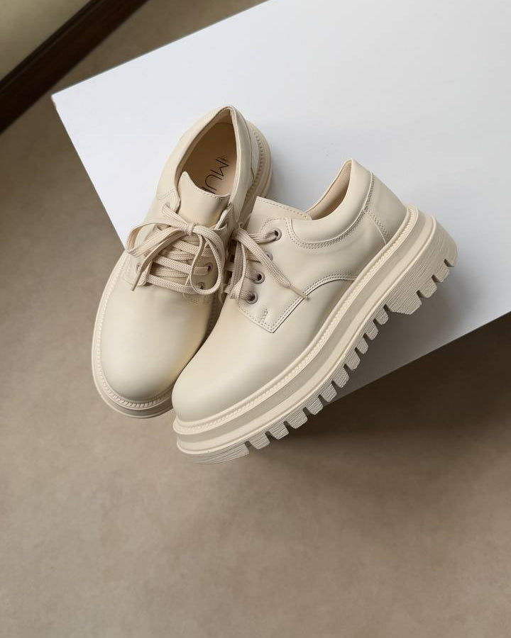 Atlete Chunky me Platformë – Krem White