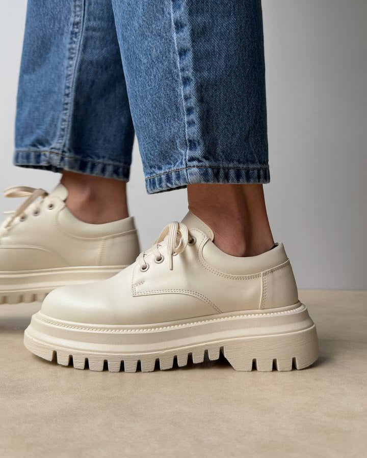 Atlete Chunky me Platformë – Krem White