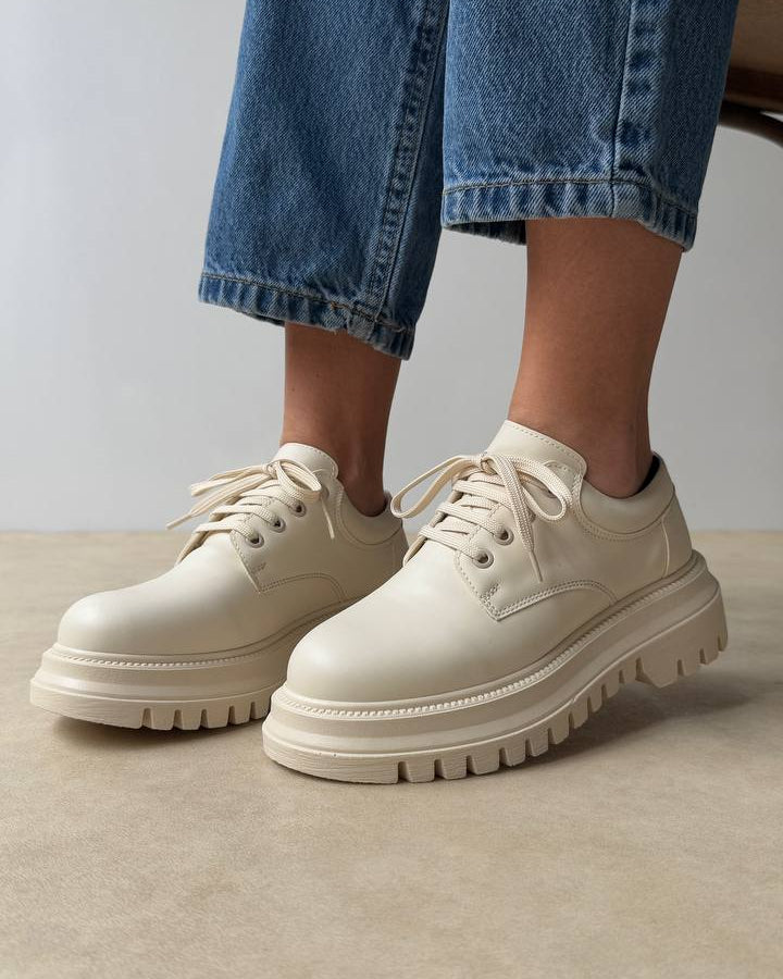Atlete Chunky me Platformë – Krem White