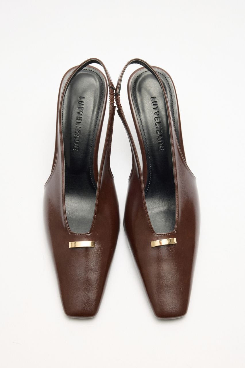 Taka Elegante Slingback – Kafe e Errët