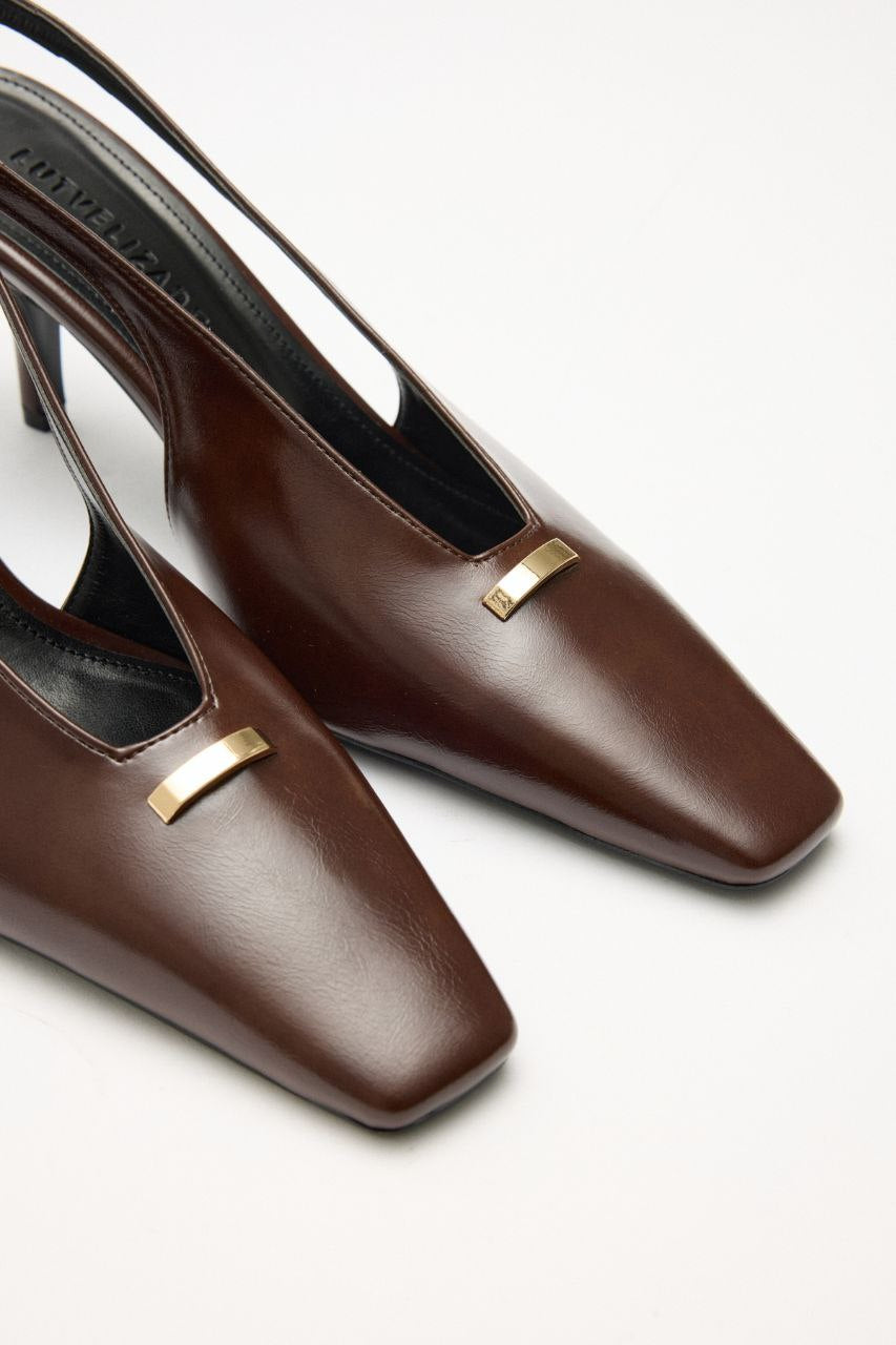 Taka Elegante Slingback – Kafe e Errët