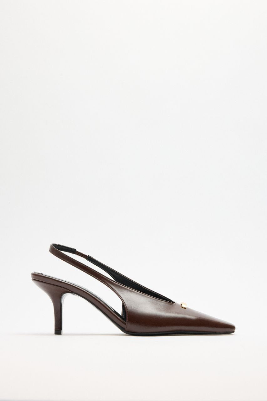 Taka Elegante Slingback – Kafe e Errët