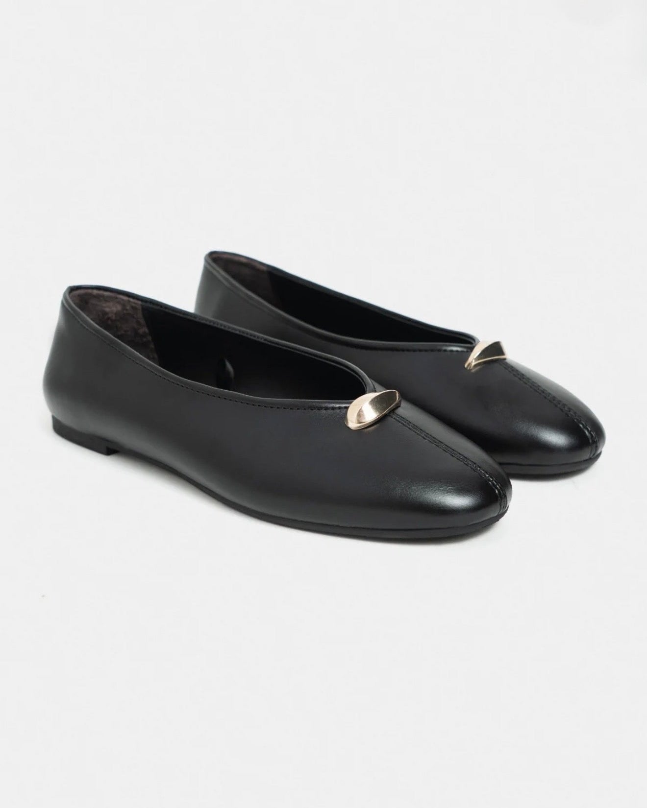 Balerina Minimaliste me Detaj Metalik – Classic Black