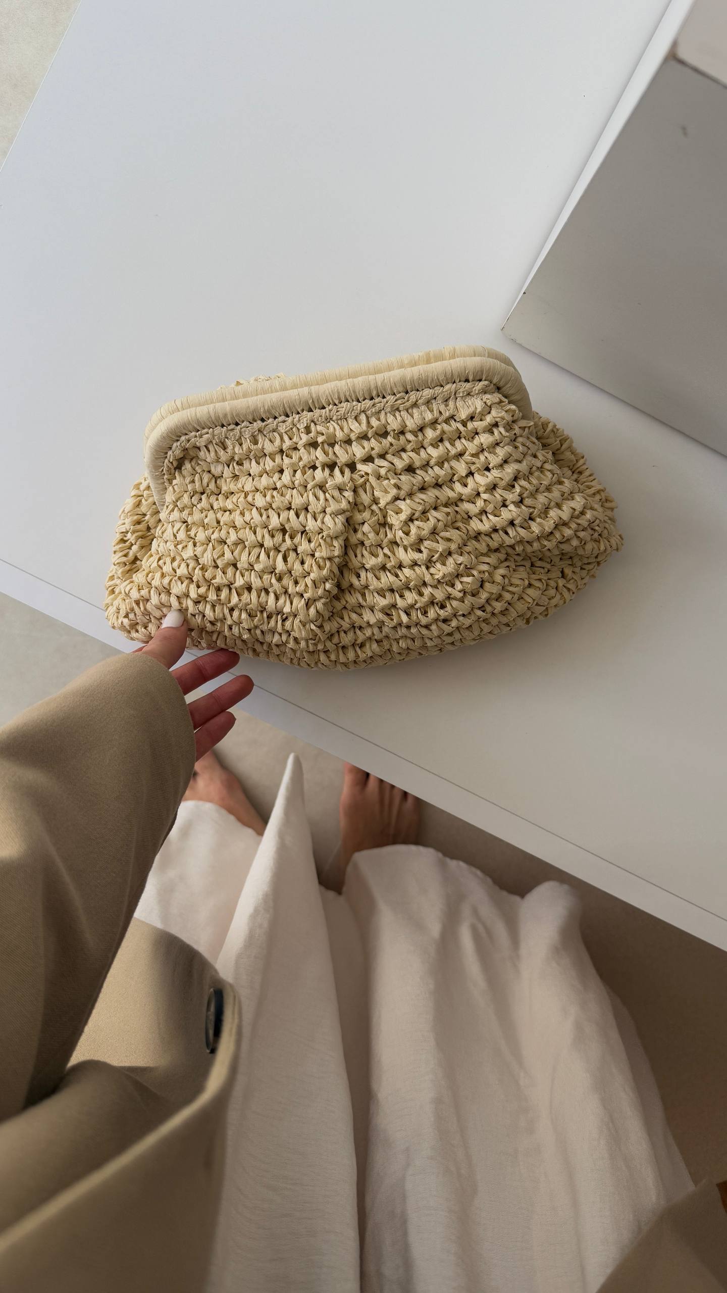 Çantë Clutch – Krem