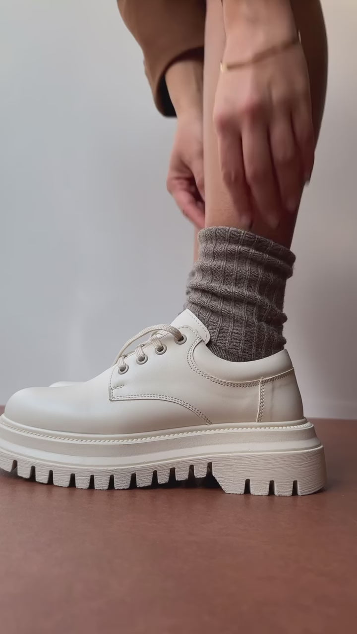 Atlete Chunky me Platformë – Krem White